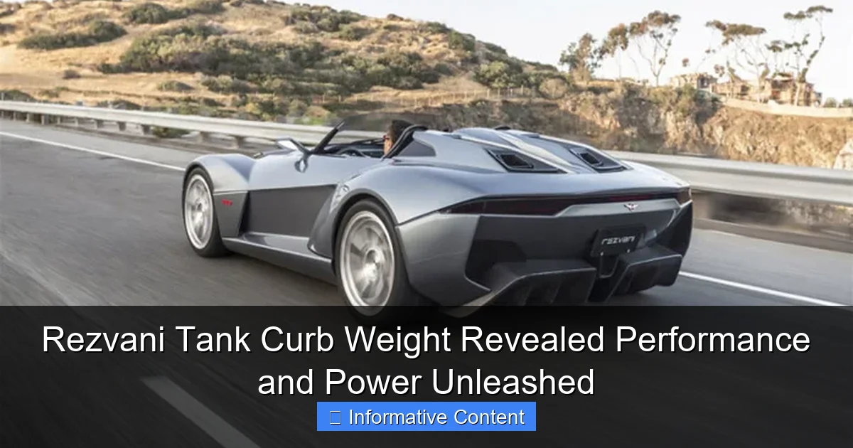 Rezvani Tank Curb Weight Revealed Performance and Power Unleashed