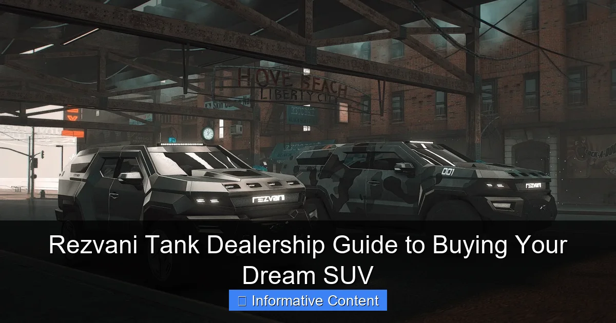 Rezvani Tank Dealership Guide to Buying Your Dream SUV