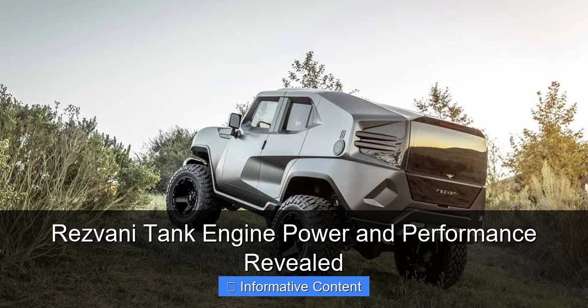 Rezvani Tank Engine Power and Performance Revealed
