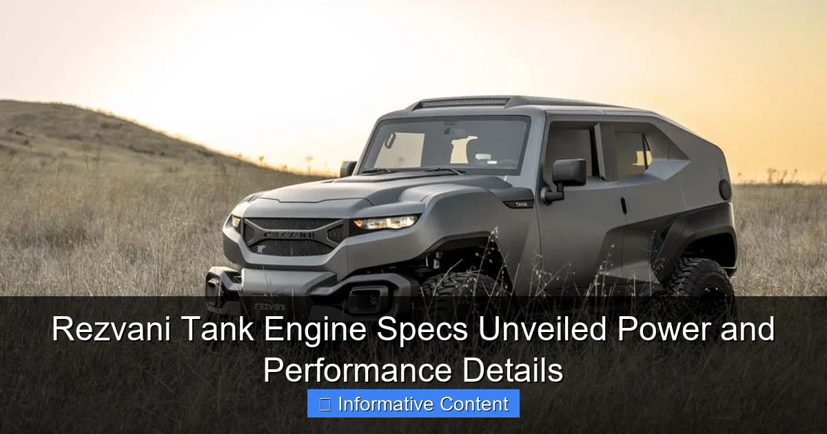 Rezvani Tank Engine Specs Unveiled Power and Performance Details
