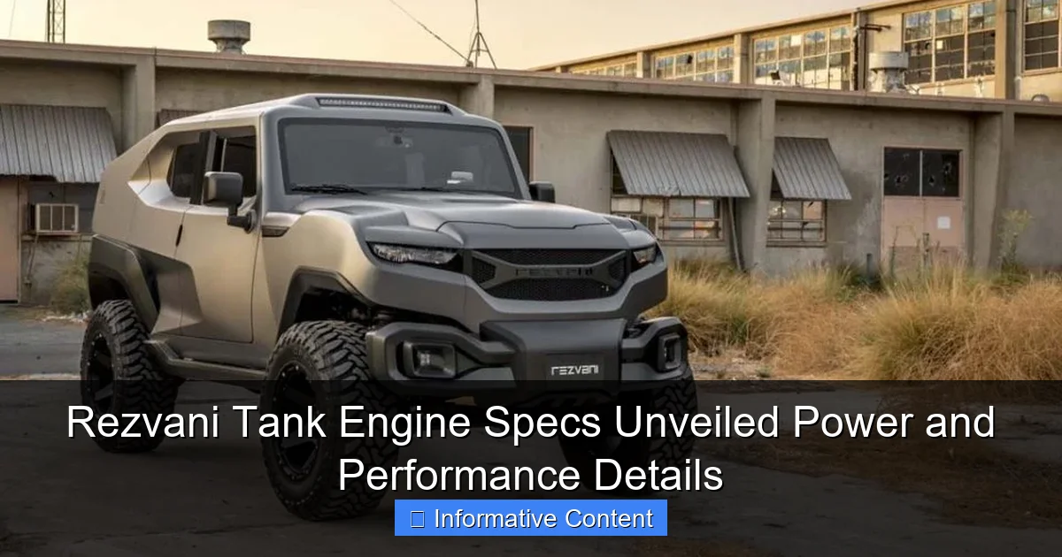 Rezvani Tank Engine Specs Unveiled Power and Performance Details