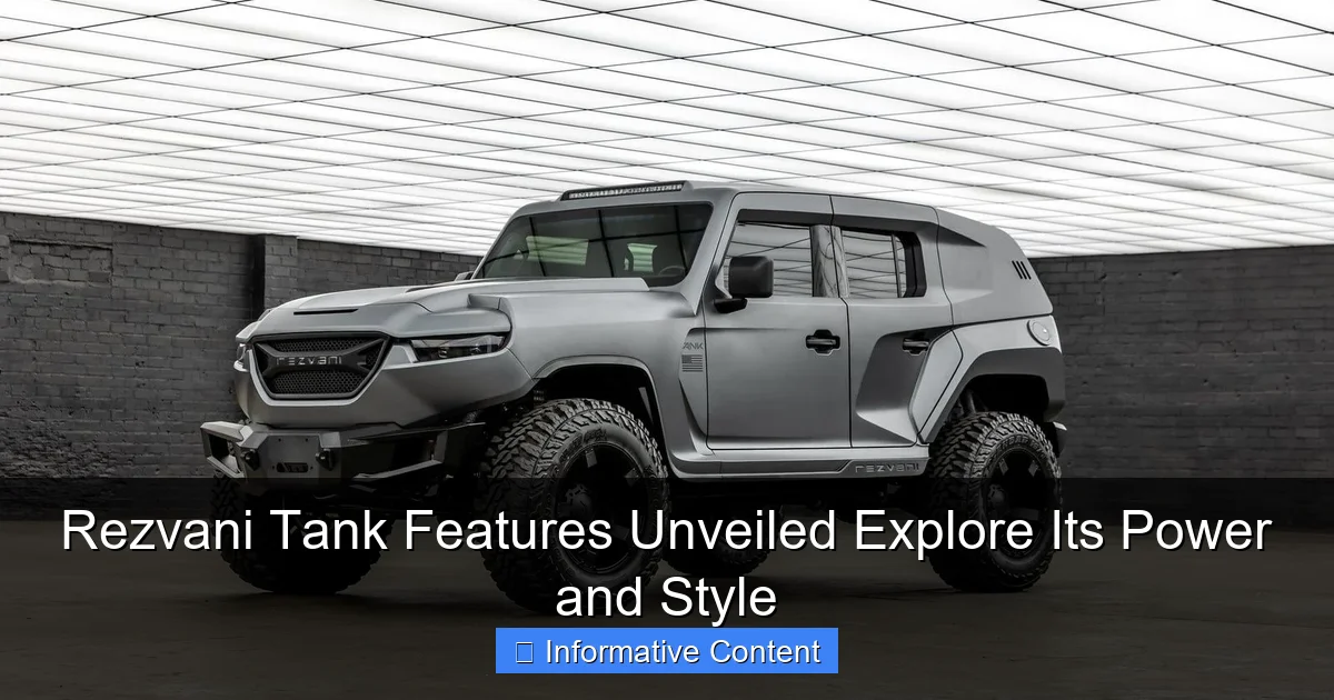 Rezvani Tank Features Unveiled Explore Its Power and Style