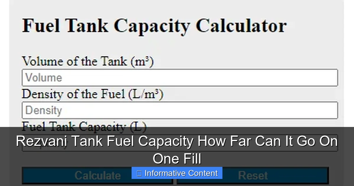 Rezvani Tank Fuel Capacity How Far Can It Go On One Fill