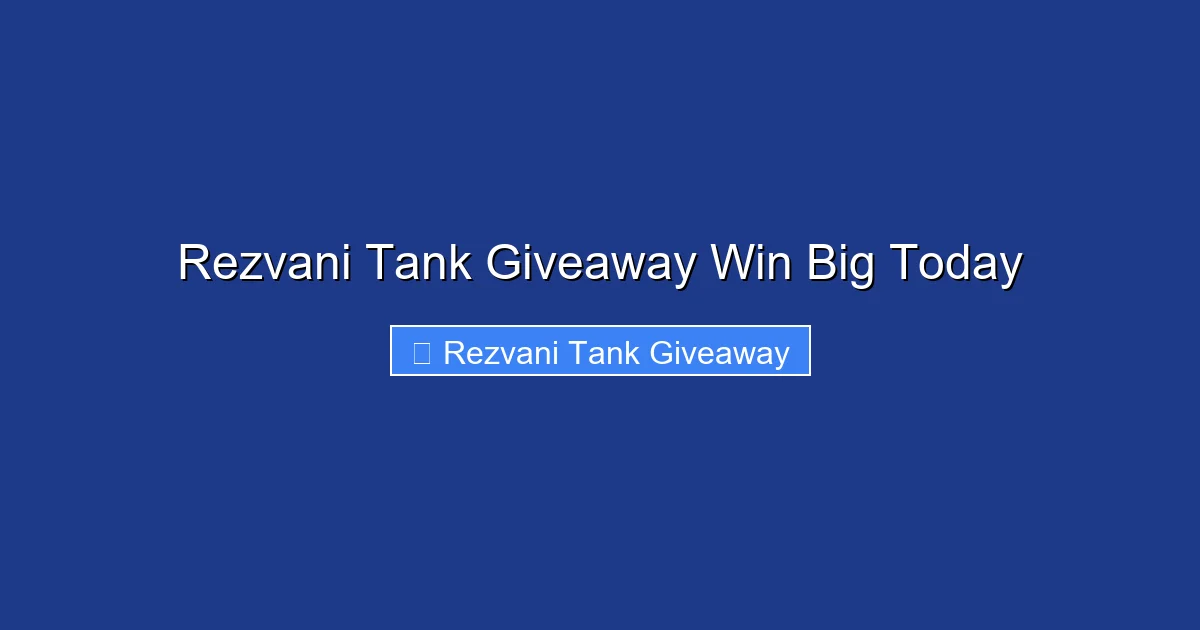 Rezvani Tank Giveaway Win Big Today