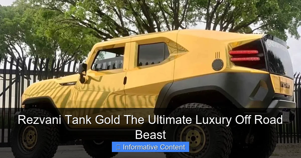 Rezvani Tank Gold The Ultimate Luxury Off Road Beast