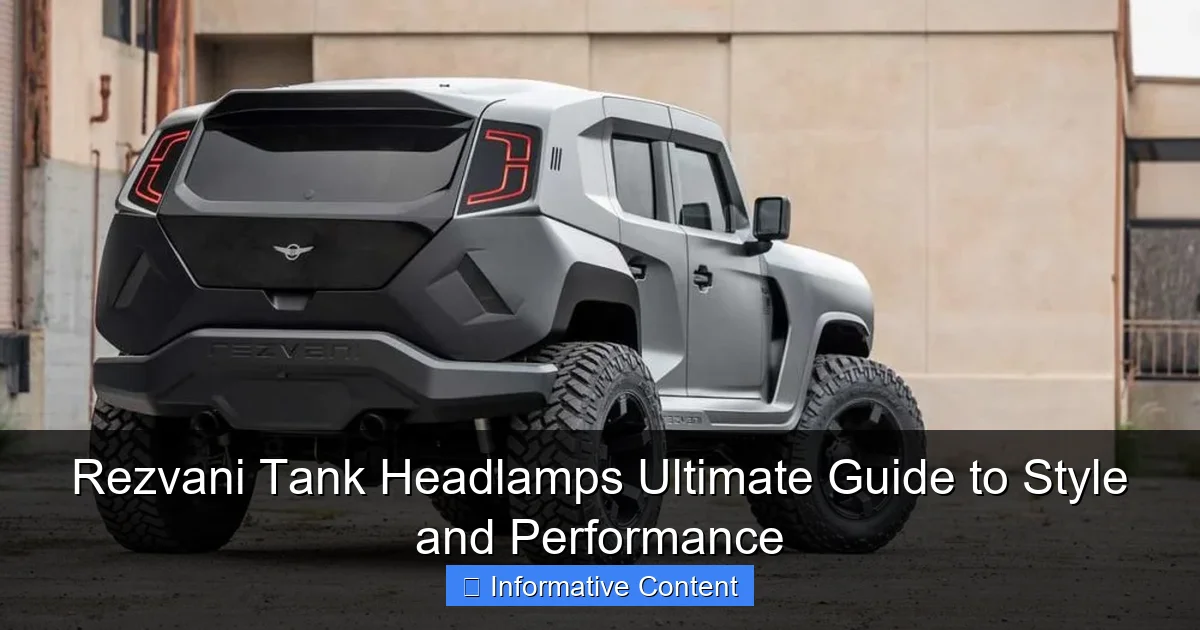 Rezvani Tank Headlamps Ultimate Guide to Style and Performance