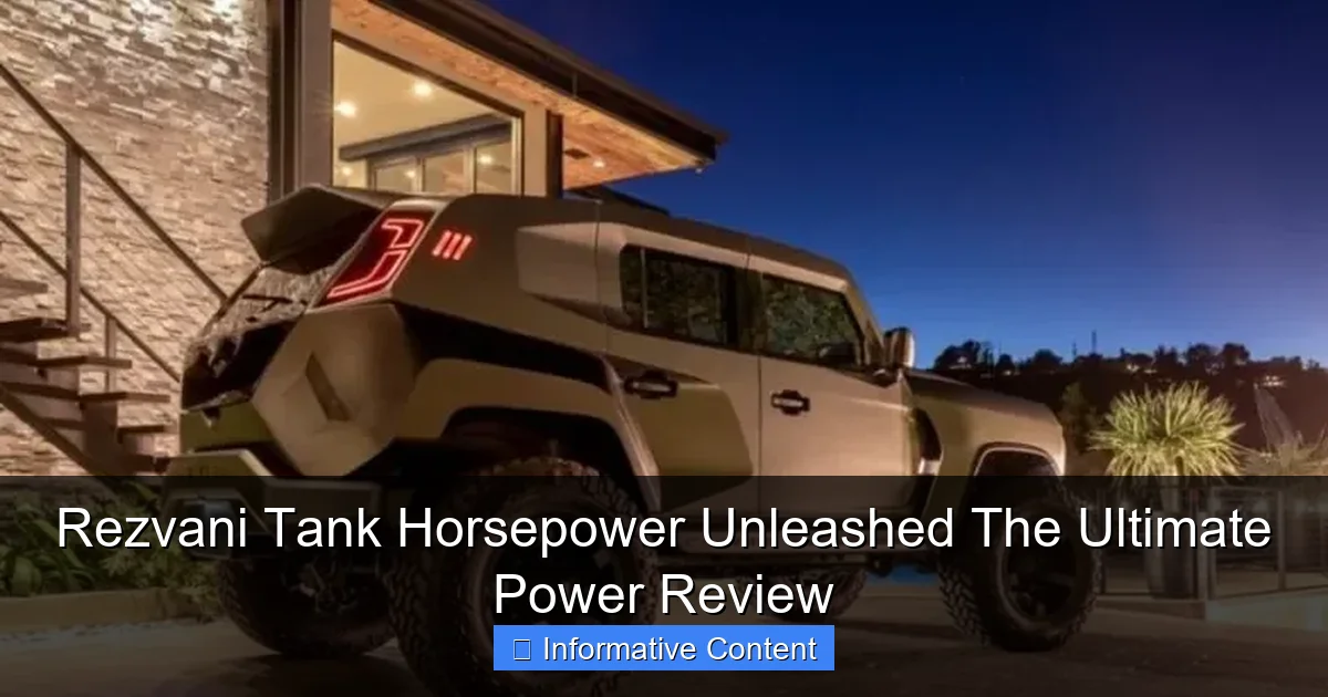Rezvani Tank Horsepower Unleashed The Ultimate Power Review