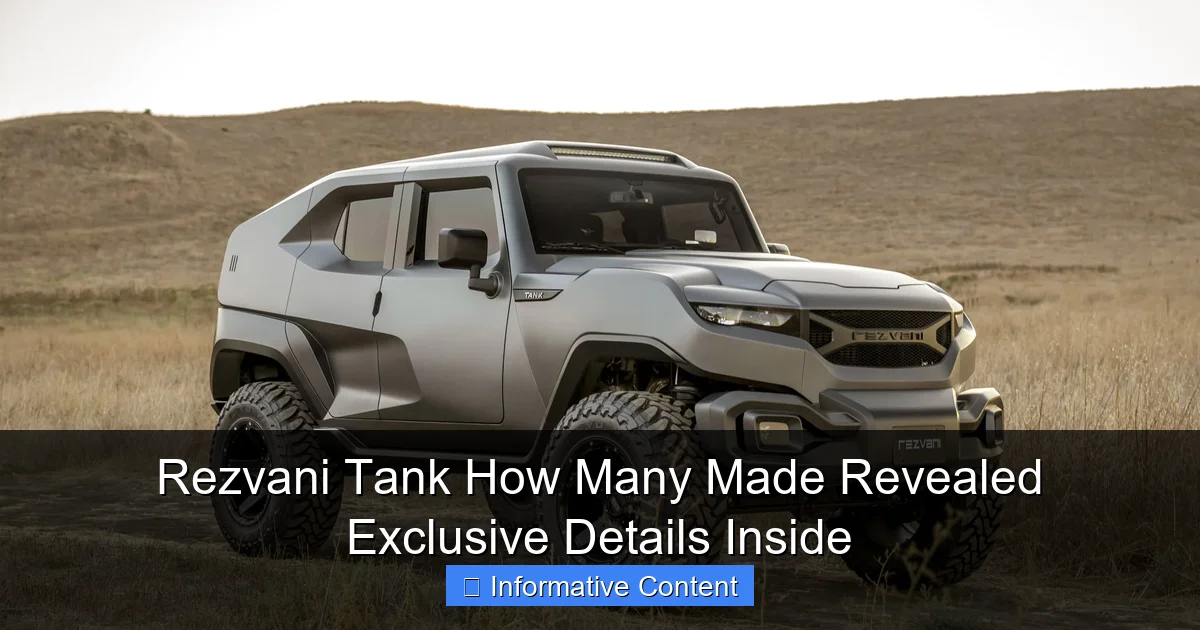 Rezvani Tank How Many Made Revealed Exclusive Details Inside