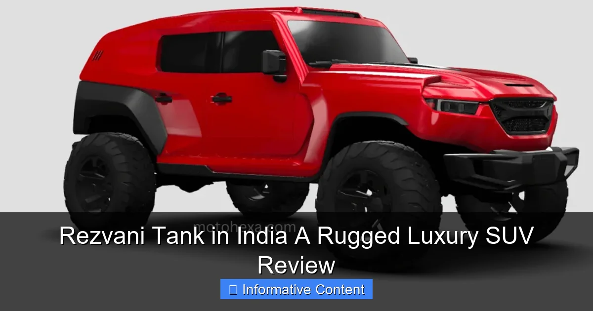 Rezvani Tank in India A Rugged Luxury SUV Review