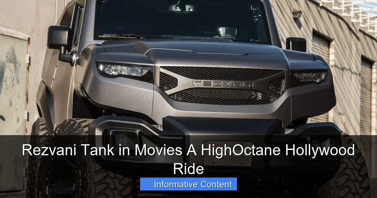 Rezvani Tank in Movies A HighOctane Hollywood Ride