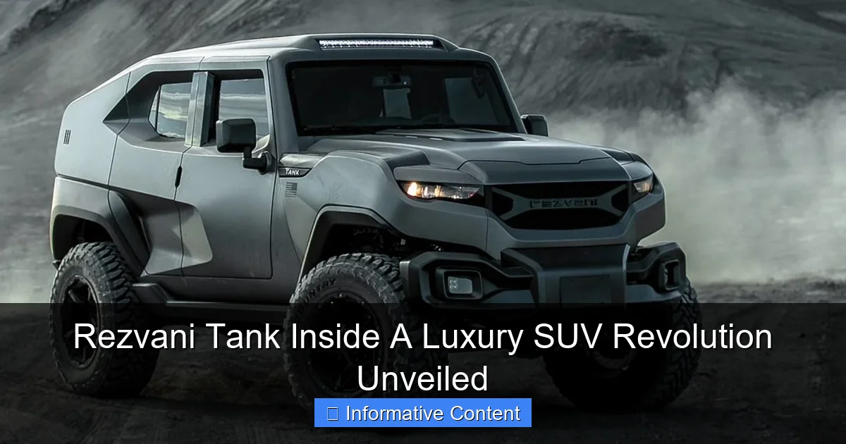 Rezvani Tank Inside A Luxury SUV Revolution Unveiled