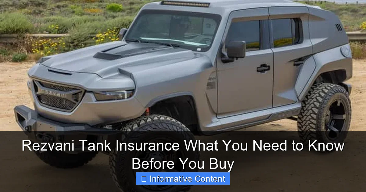 Rezvani Tank Insurance What You Need to Know Before You Buy