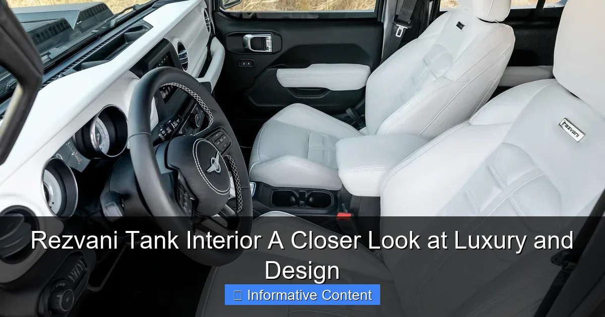 Rezvani Tank Interior A Closer Look at Luxury and Design