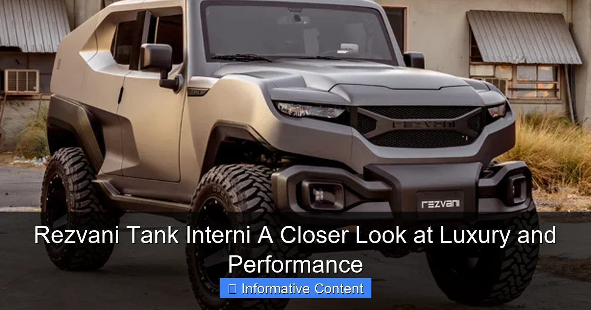 Rezvani Tank Interni A Closer Look at Luxury and Performance