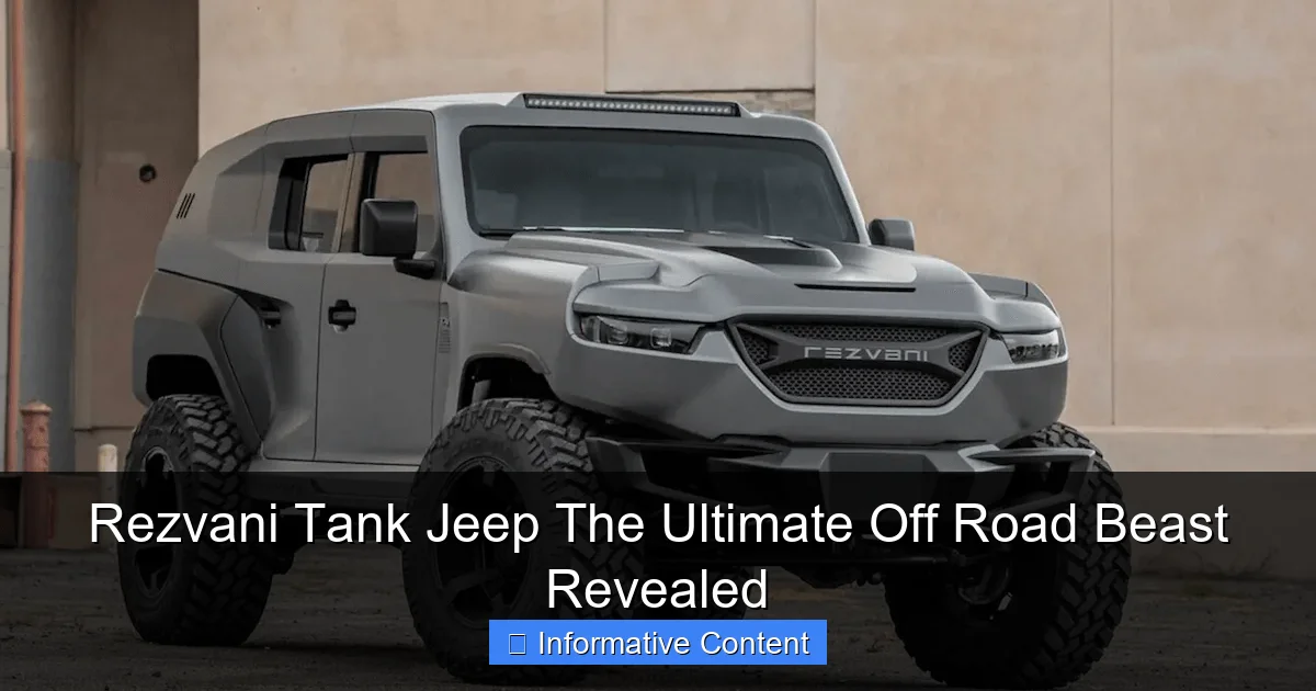 Rezvani Tank Jeep The Ultimate Off Road Beast Revealed