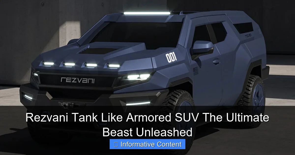 Rezvani Tank Like Armored SUV The Ultimate Beast Unleashed