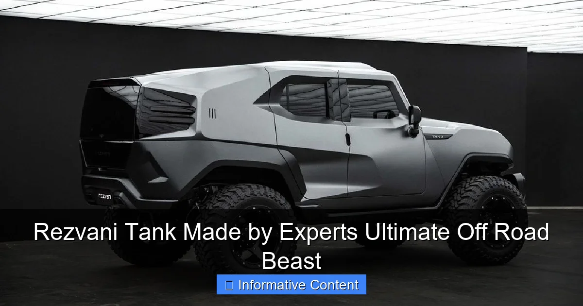 Rezvani Tank Made by Experts Ultimate Off Road Beast