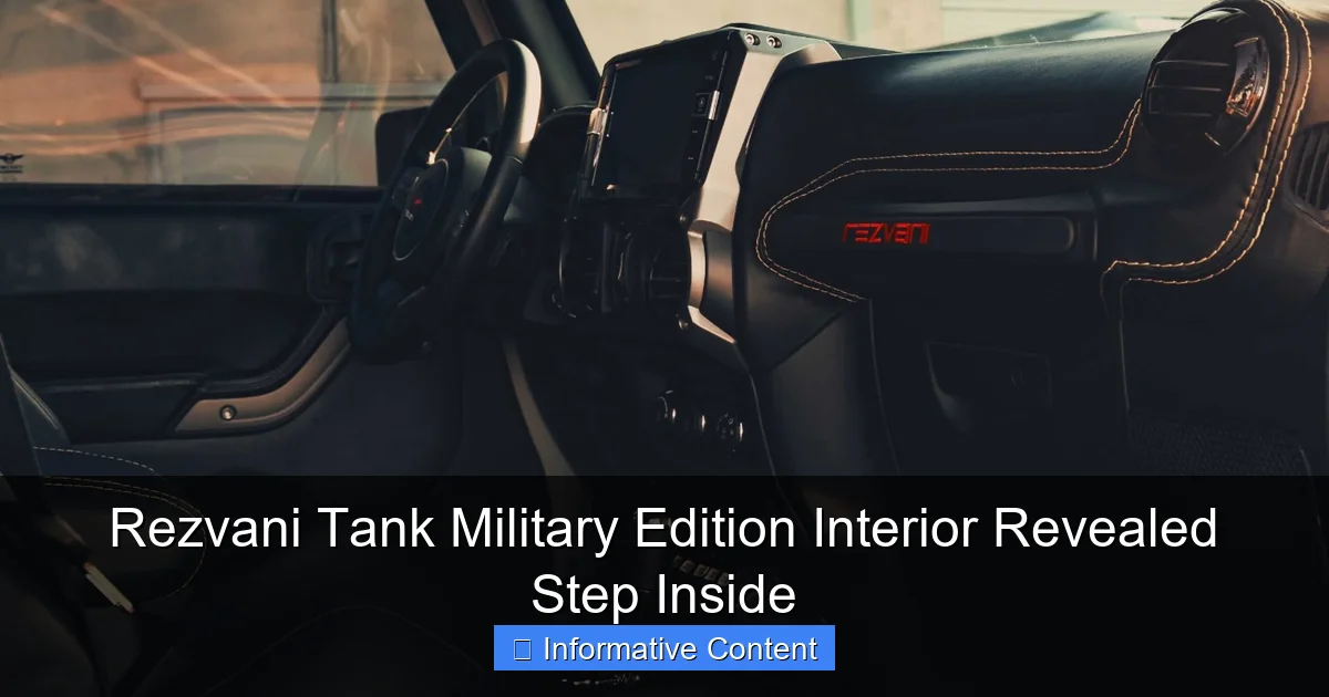 Rezvani Tank Military Edition Interior Revealed Step Inside