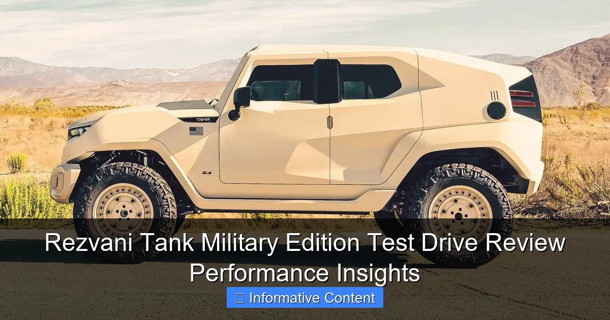 Rezvani Tank Military Edition Test Drive Review Performance Insights