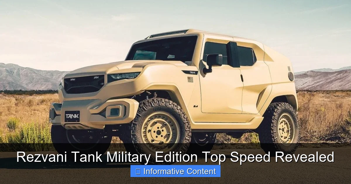 Rezvani Tank Military Edition Top Speed Revealed