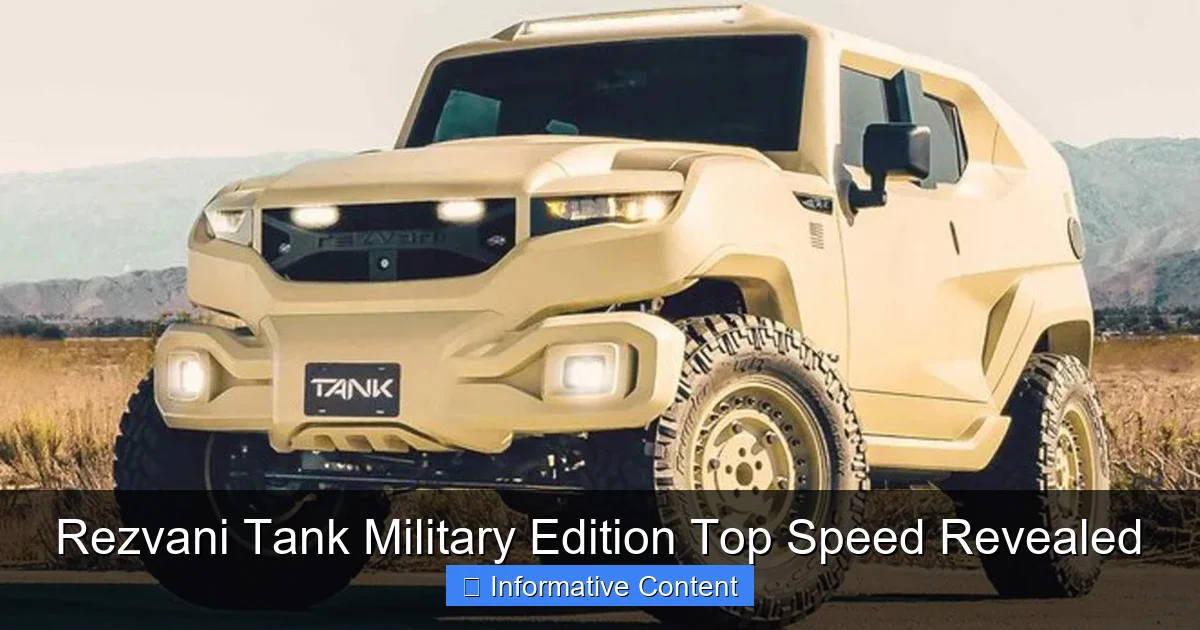 Rezvani Tank Military Edition Top Speed Revealed