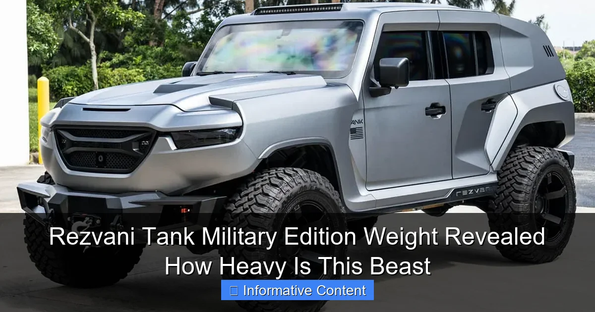 Rezvani Tank Military Edition Weight Revealed How Heavy Is This Beast