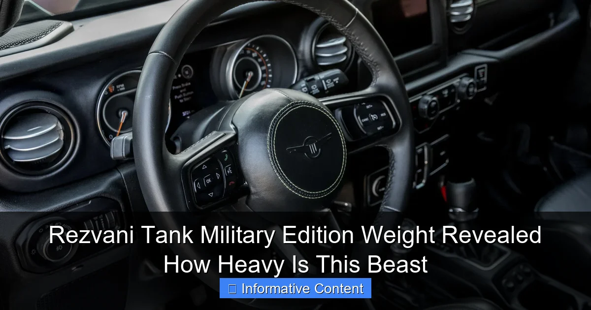 Rezvani Tank Military Edition Weight Revealed How Heavy Is This Beast