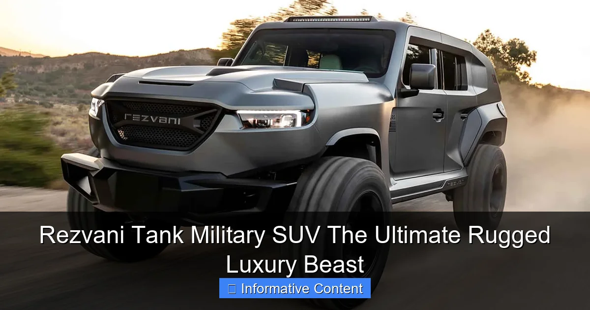 Rezvani Tank Military SUV The Ultimate Rugged Luxury Beast