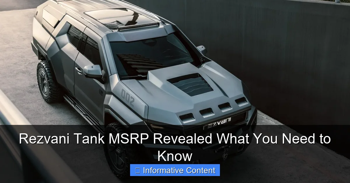 Rezvani Tank MSRP Revealed What You Need to Know