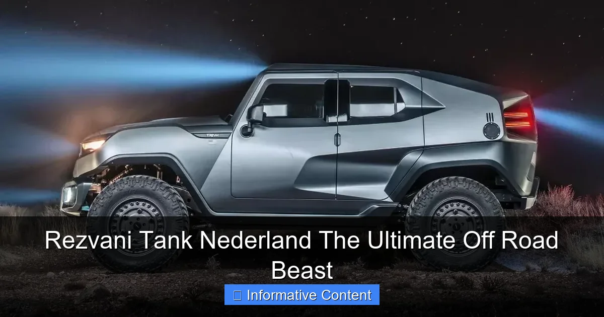 Rezvani Tank Nederland The Ultimate Off Road Beast