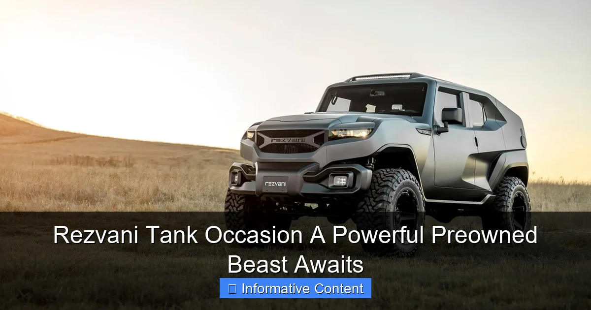 Rezvani Tank Occasion A Powerful Preowned Beast Awaits