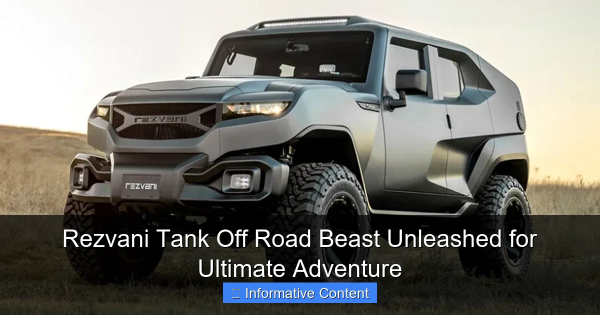 Rezvani Tank Off Road Beast Unleashed for Ultimate Adventure