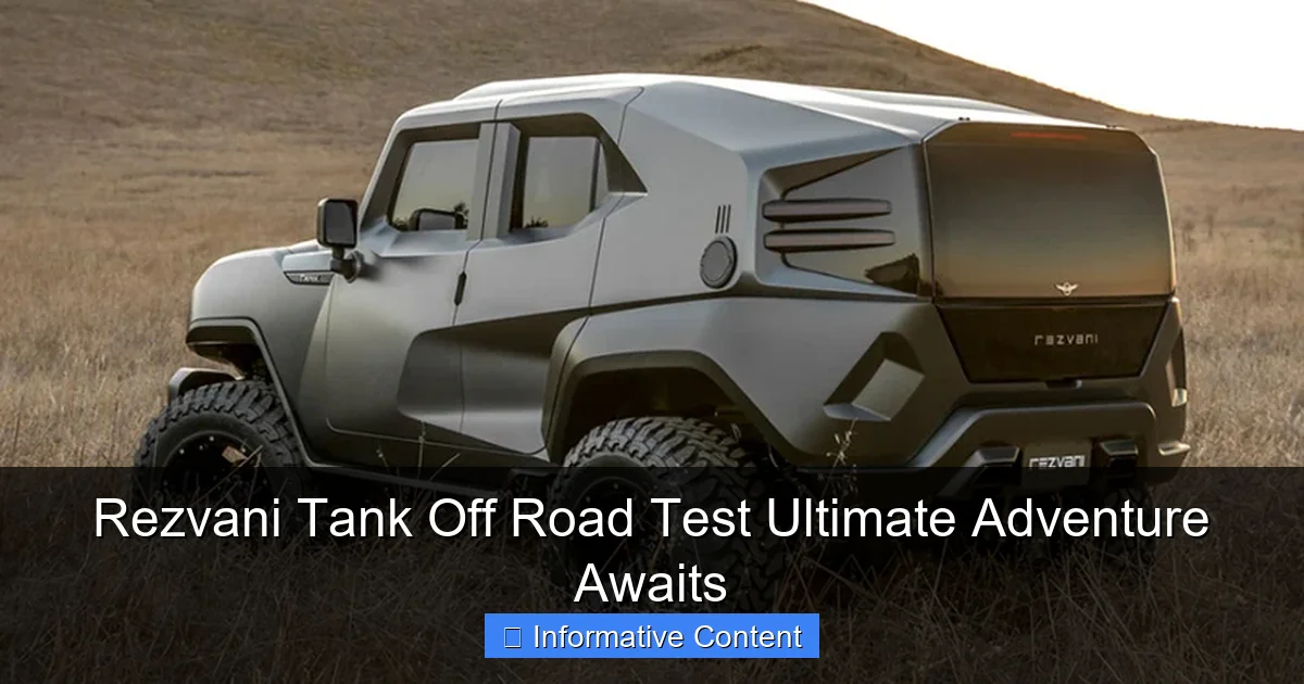 Rezvani Tank Off Road Test Ultimate Adventure Awaits