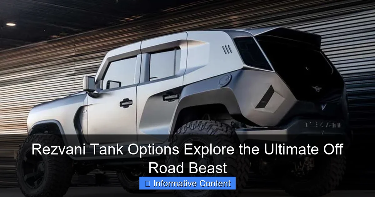 Rezvani Tank Options Explore the Ultimate Off Road Beast
