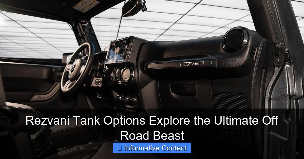 Rezvani Tank Options Explore the Ultimate Off Road Beast