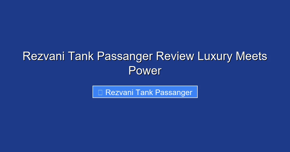 Rezvani Tank Passanger Review Luxury Meets Power