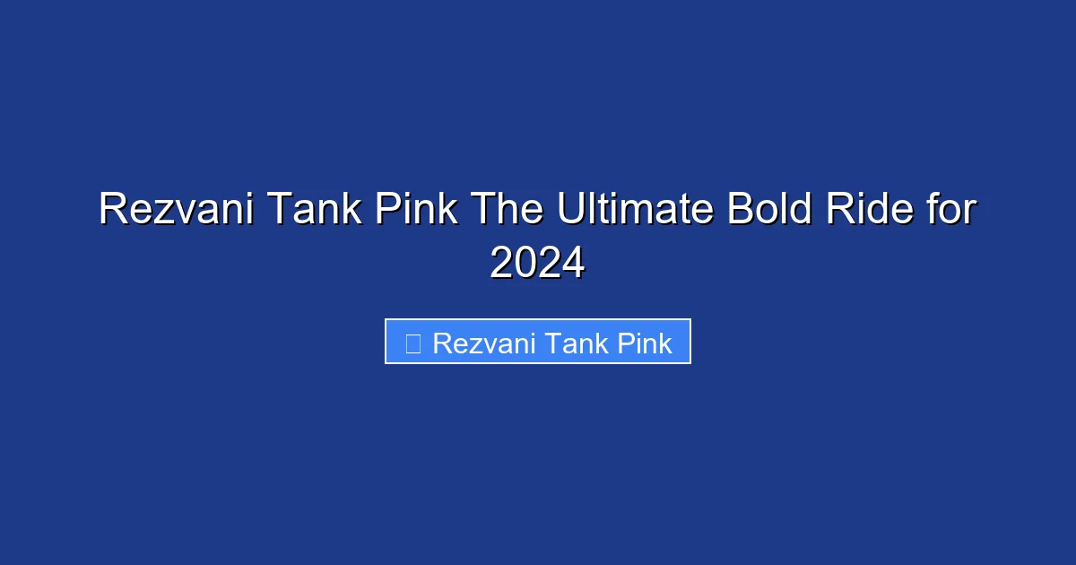Rezvani Tank Pink The Ultimate Bold Ride for 2024
