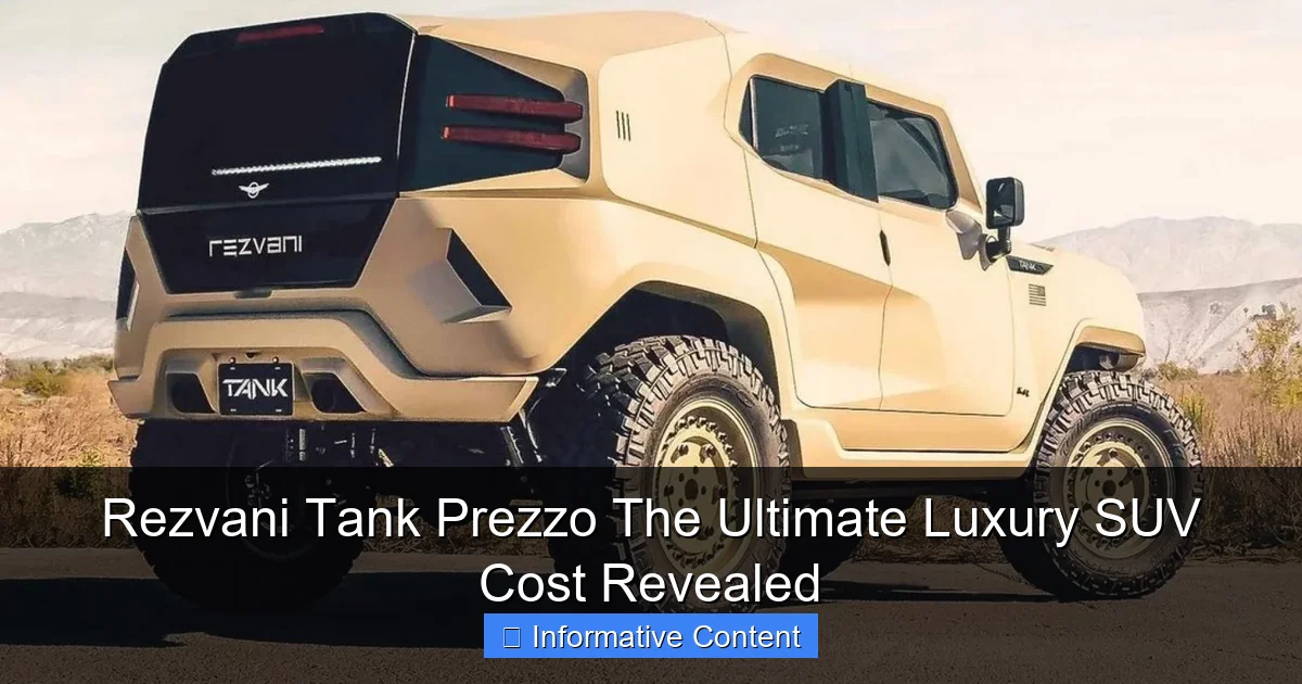 Rezvani Tank Prezzo The Ultimate Luxury SUV Cost Revealed