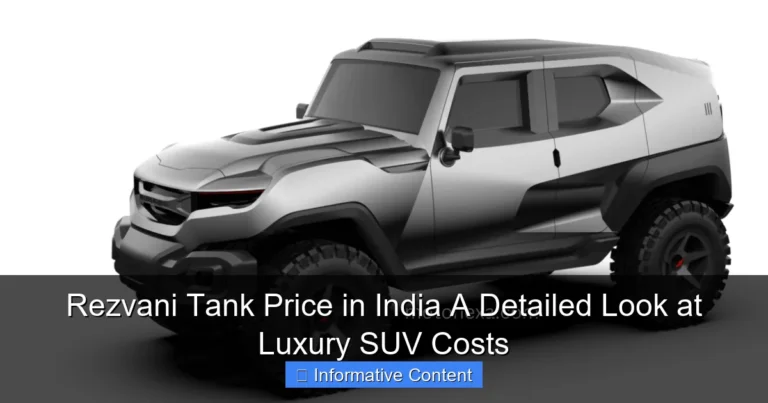 Rezvani Tank Price in India A Detailed Look at Luxury SUV Costs