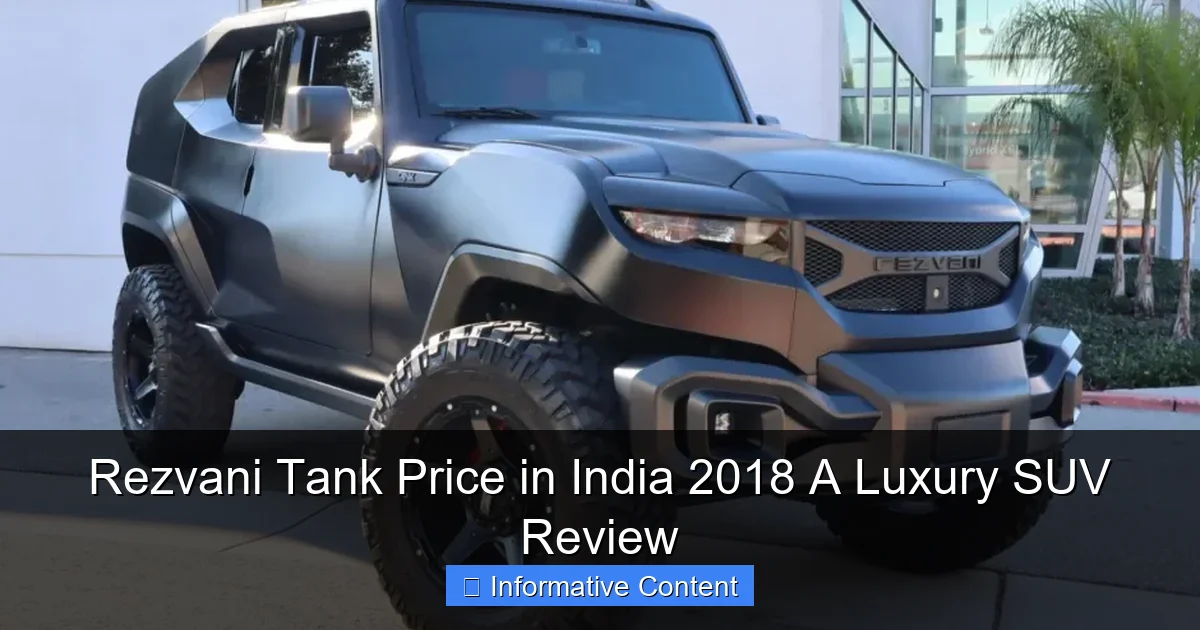 Rezvani Tank Price in India 2018 A Luxury SUV Review