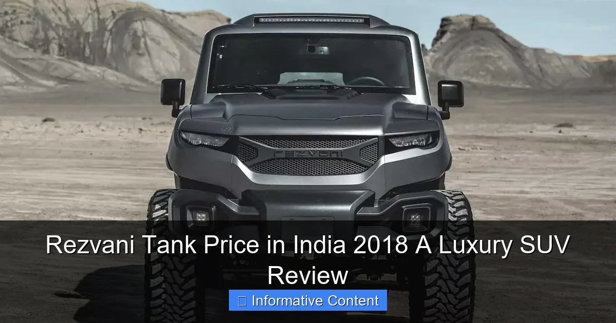Rezvani Tank Price in India 2018 A Luxury SUV Review