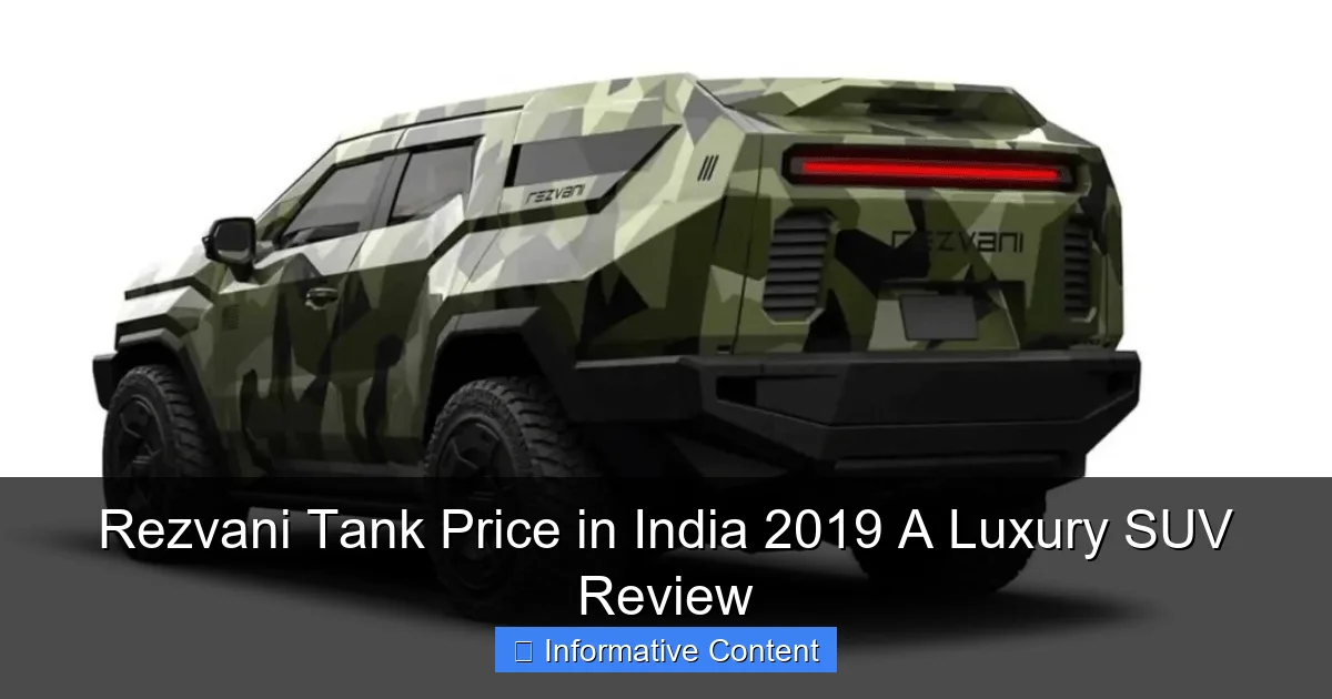 Rezvani Tank Price in India 2019 A Luxury SUV Review