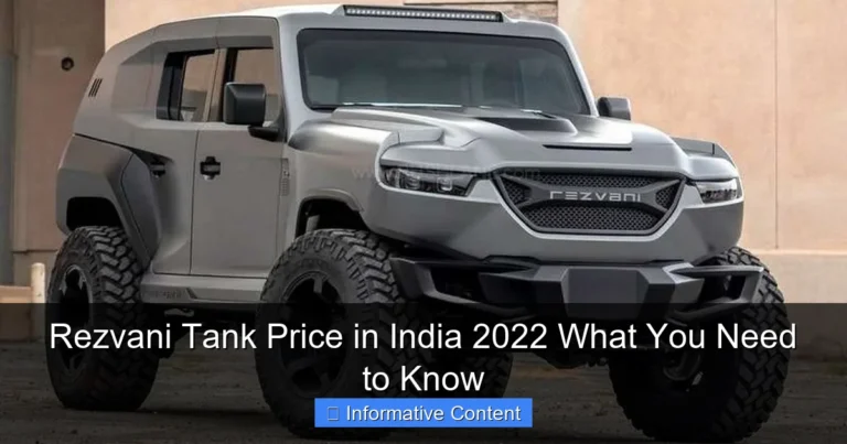 Rezvani Tank Price in India 2022 What You Need to Know
