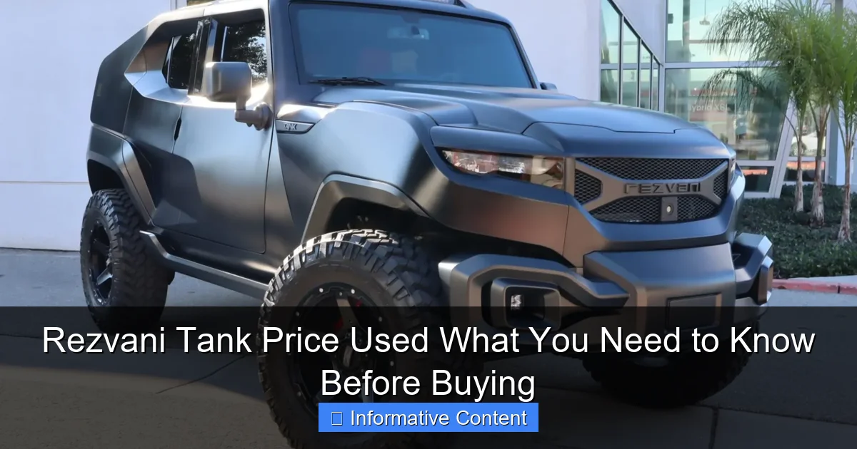 Rezvani Tank Price Used What You Need to Know Before Buying