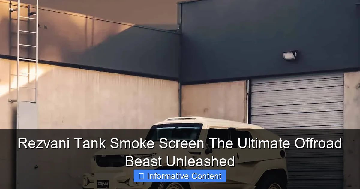 Rezvani Tank Smoke Screen The Ultimate Offroad Beast Unleashed