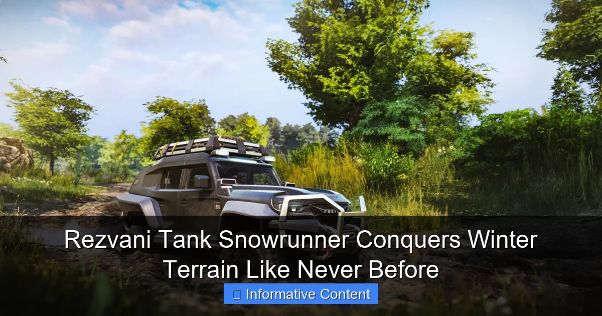 Rezvani Tank Snowrunner Conquers Winter Terrain Like Never Before