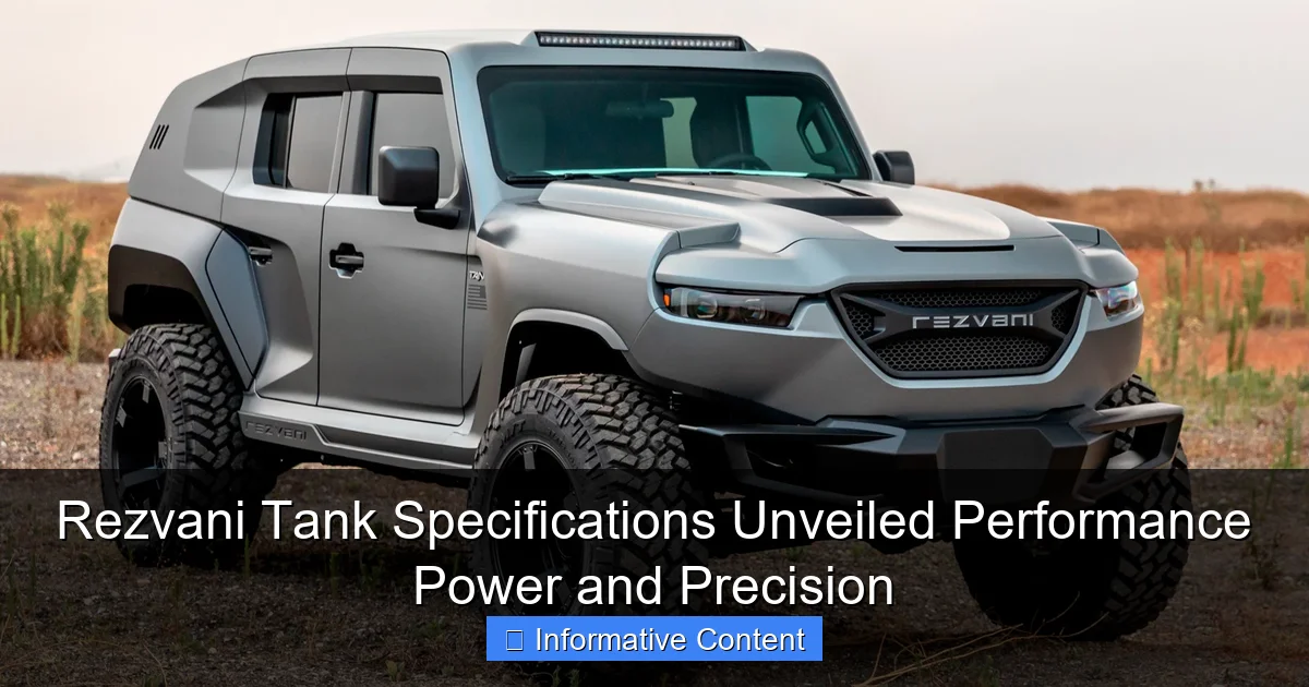 Rezvani Tank Specifications Unveiled Performance Power and Precision