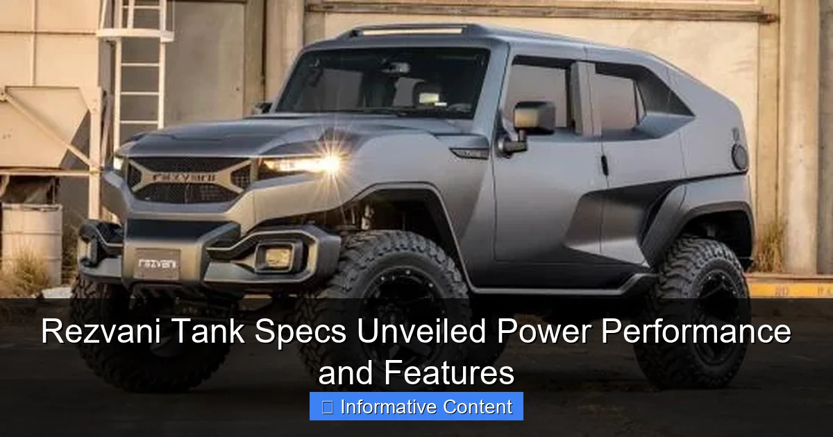 Rezvani Tank Specs Unveiled Power Performance and Features