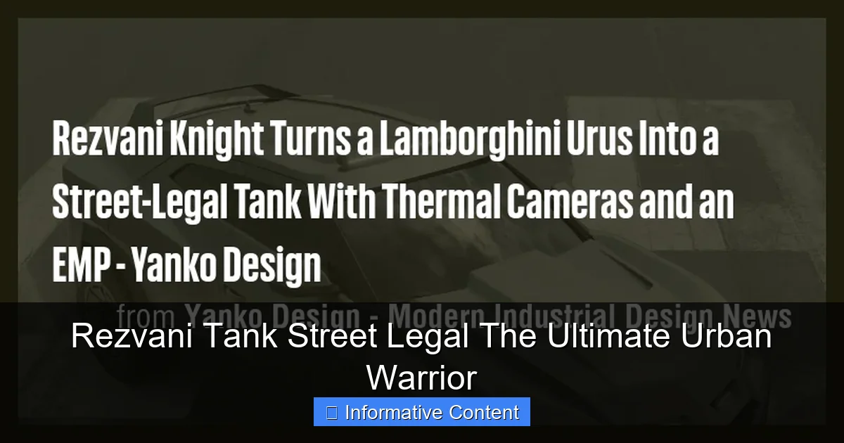 Rezvani Tank Street Legal The Ultimate Urban Warrior