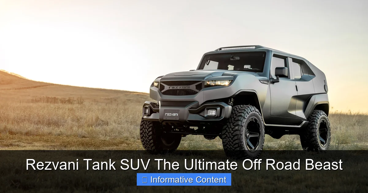 Rezvani Tank SUV The Ultimate Off Road Beast